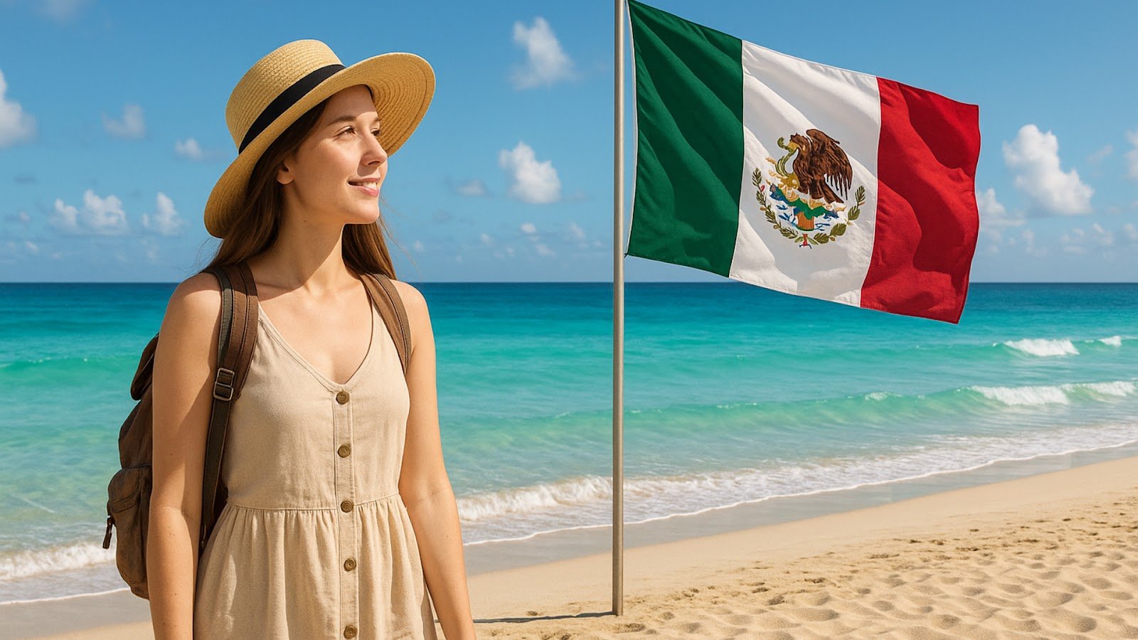 A tourist on the beach