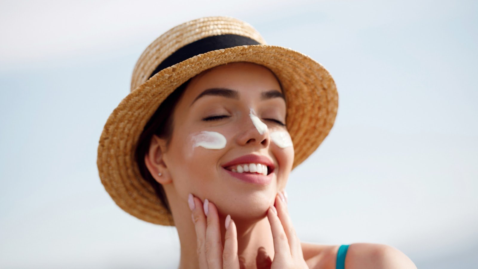Applying sunscreen